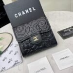 Perfect Match: Chanel Flap Bag with Camellia Flower 26cm X Chanel Small Floral Wallet Black 11cm - Image 7