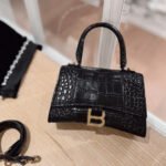 Balenciaga Croc Hourglass Bag Black 23cm - Image 2