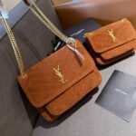 Saint Laurent Niki Baby Chain Bag In Suede Brown 28cm 6237483 - Image 3