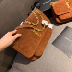 Saint Laurent Niki Baby Chain Bag In Suede Brown 28cm 6237483 - Image 4