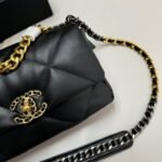 Chanel 19 Handbag Shiny Gold And Silver Tone Metal Black 26cm AS1160 B04852 94305 - Image 4