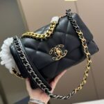 Chanel 19 Handbag Shiny Gold And Silver Tone Metal Black 26cm AS1160 B04852 94305 - Image 5
