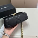 Chanel 19 Handbag Shiny Gold And Silver Tone Metal Black 26cm AS1160 B04852 94305 - Image 9