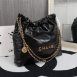 Chanel 22 Handbag Black With Gold Tone Metal 39Cm AS3261 B19059 94305 - Image 4