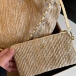 Chanel 22 Straw Gold Tone Metal Bag 35cm - Image 4