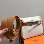 Hermes Kelly Dépêches Pouch Toile Barenia Fauve 26cm - Image 6