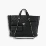 Chanel 20C Ultra Pocket Tote Bag Quilted Black Leather 37Cm As1300 90123316
