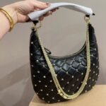 Valentino Rockstud Spike Leather Hobo Bag Black 28cm - Image 3