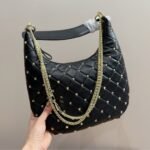 Valentino Rockstud Spike Leather Hobo Bag Black 28cm - Image 4
