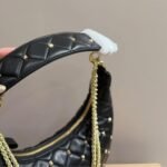 Valentino Rockstud Spike Leather Hobo Bag Black 28cm - Image 5