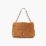 Saint Laurent Jamie 4.3 Suede Shoulder Bag Brown 25Cm