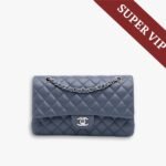 Super Vip 1:1 – Chanel Classic Double Flap Bag Blue With Silver Hardware 25Cm