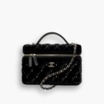 Chanel Vanity With Chain Velvet Diamante And Gold Tone Metal Black 19Cm AP4860 B17652 94305